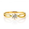 Surgical Steel Ring Gold Plated Cubic Zirconia Size Eu17