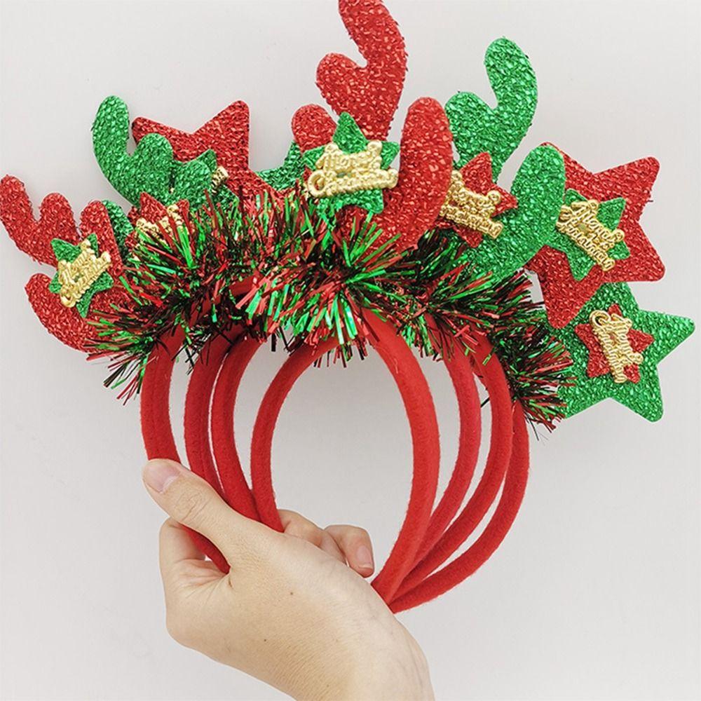 Dress Up Elk Hair Band Christmas Decoration Antlers Headband Female Hair Hoop Christmas Headband