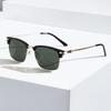 Half Frame Square Sunglasses Man Woman Luxury Brand Designer Sun Glasses Male Retro Mirror Eyewear Metal  UV400