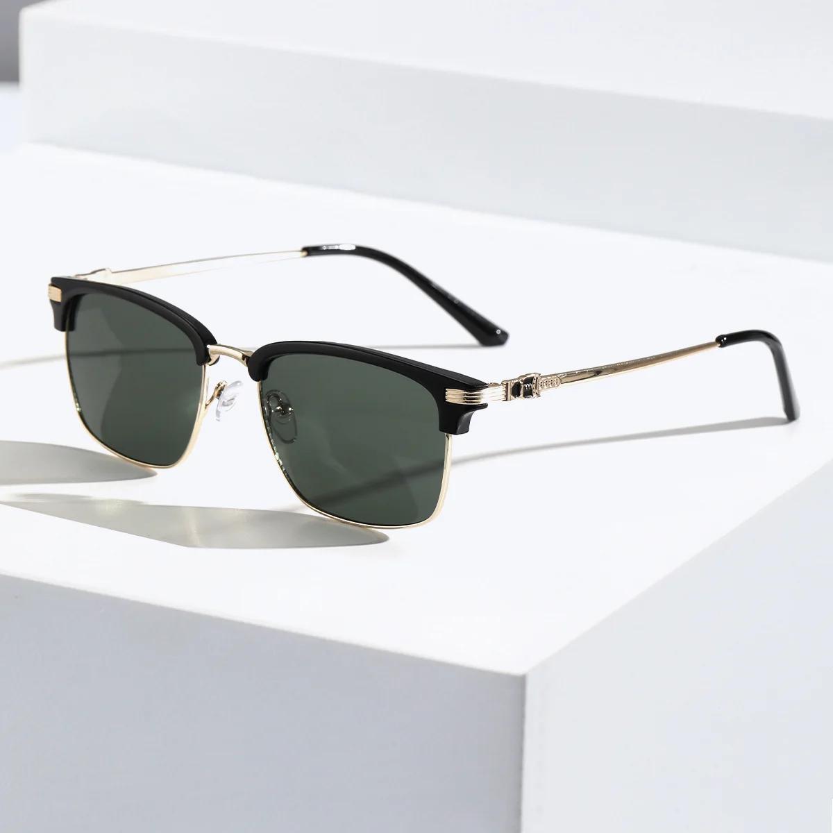 

Квадратные солнцезащитные очки с полуободковой оправой Мужские Женские Роскошные Дизайнерские Солнцезащитные очки Мужские Ретро Зеркальные Очки Металлические Gafas De Sol UV400