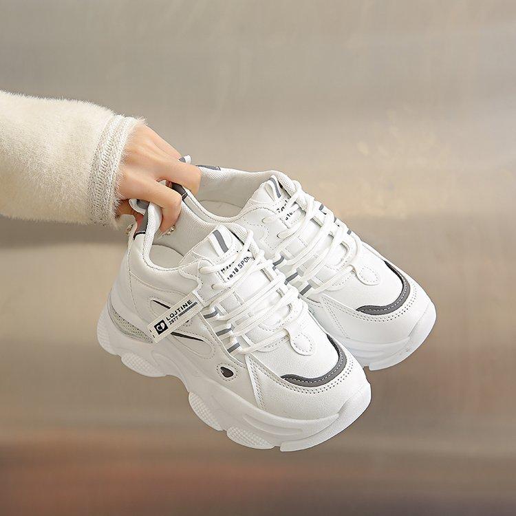 Women s Shoes Women s Sneakers White Sports Shoes Low-top Round-toe Lace-up Casual Shoes 35 2353₽