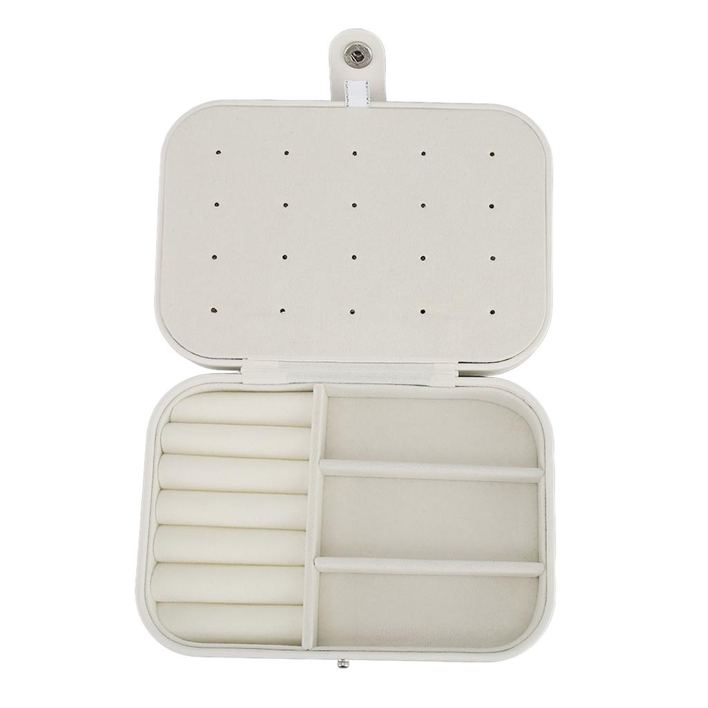 Necklace Organizer Box Portable Display Storage Large Capacity Dustproof Earring Holder Organizer Case White