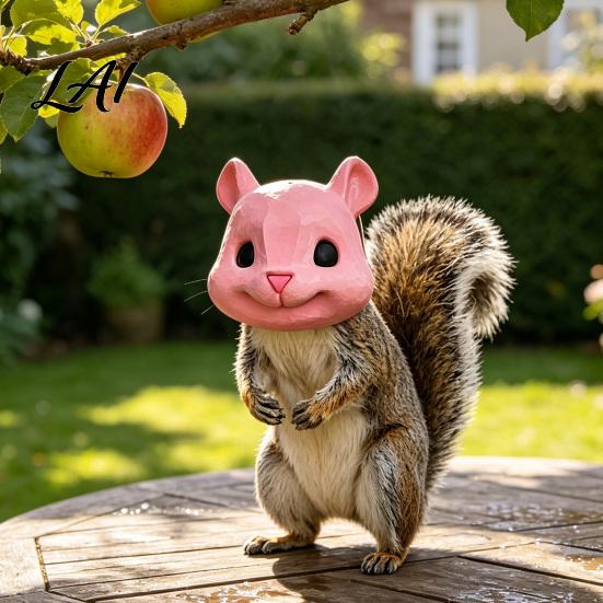 Hanging Nut Dispenser Outdoor Squirrel Feeder with Creative Simulated Head Design Durable 3D Printed Wildlife Feeding Station for Pla Tool Backyard