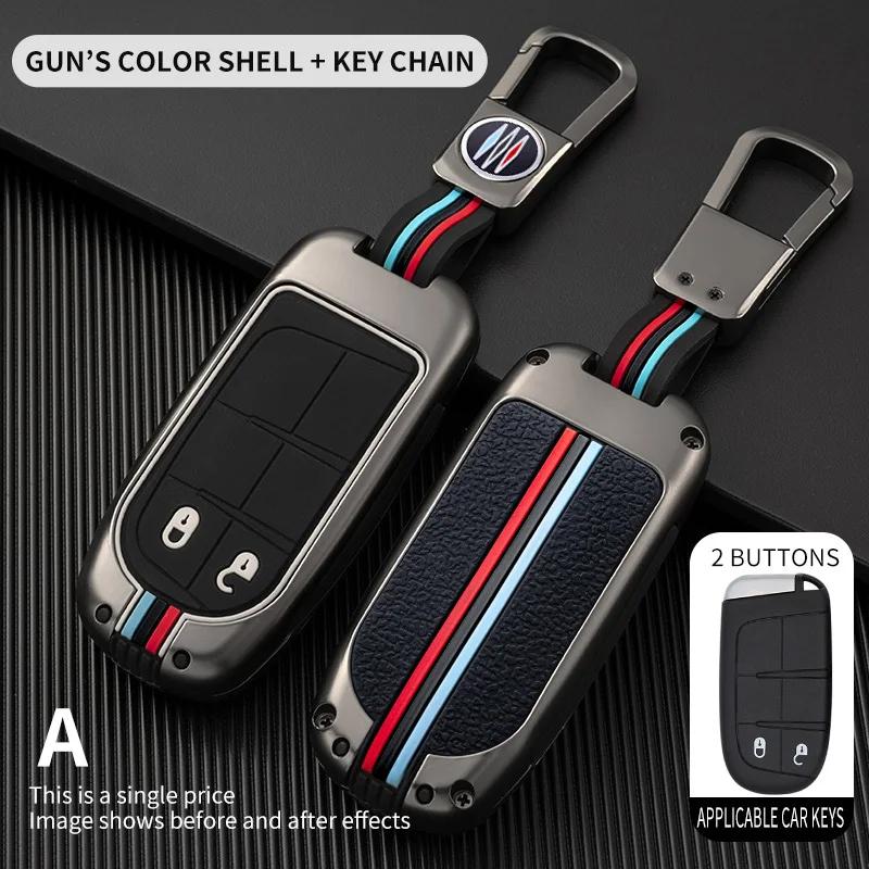

Interior Mouldings Metal Car Key Cover Case Fob for Jeep Renegade Compass Grand Cherokee for Chrysler 300C Wrangler Dodge Car A сірий