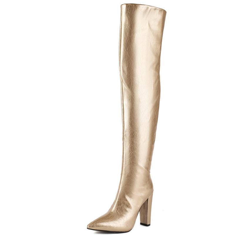 Patent Thigh High Boots Women Leather Sexy Point Winter Tall Long Party Dance Shoes Female 2025 New Trends Over the Knee Boots