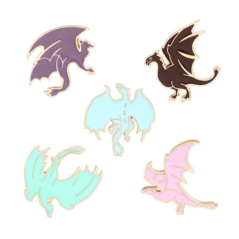 Alloy Stylish Dinosaur Badge Unique Cute Cartoon Design Perfect For Fashion Lovers Everywhere