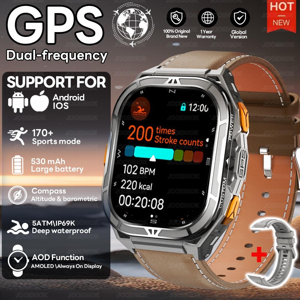 New GPS Smart Watch 10ATM Waterproof Built-in Dual-band GNSS Compass Military Sport Smartwatch Men  New