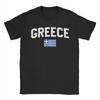 Fashion Greece Flag  TShirts for Men Crew Neck Cotton T Shirts  Short Sleeve Tee Shirt Classic Clothes
