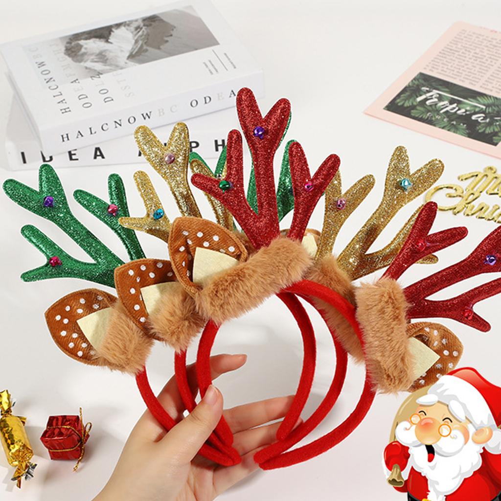 Sweet Christmas Live Broadcast Hairband Women Students Photoshoots Hairband Reindeer Antler Shape Photography Headbands