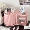 Rotating Dust-Proof Cosmetic Organizer: Makeup Brush Holder, Lipstick & Eyeshadow Storage, Desk Pen Holder