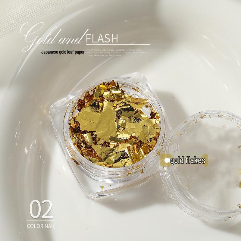 

Японські високоглянсові золоті та срібні фольговані фрагменти для нейл-арту - 9 ультратонких кольорів