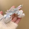 Acrylic Butterfly Knot Hair Clip with Ribbon Tie Stylish and Elegant Hair Pins Headwear Accessory for Women and Girls