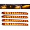 ALFU 4pcs Amber 11 LED 16 Inches Trailer Light Bar IP65 Waterproof for Park Turn Signal Light Tail Brake Light Stop Bar Truck Trailer Marker ID Bar