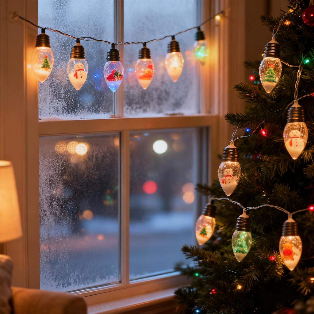 20pcs Snowman Light String Christmas Ball Light String Christmas Tree Decoration Indoor Home Garden Holiday Party Lighting