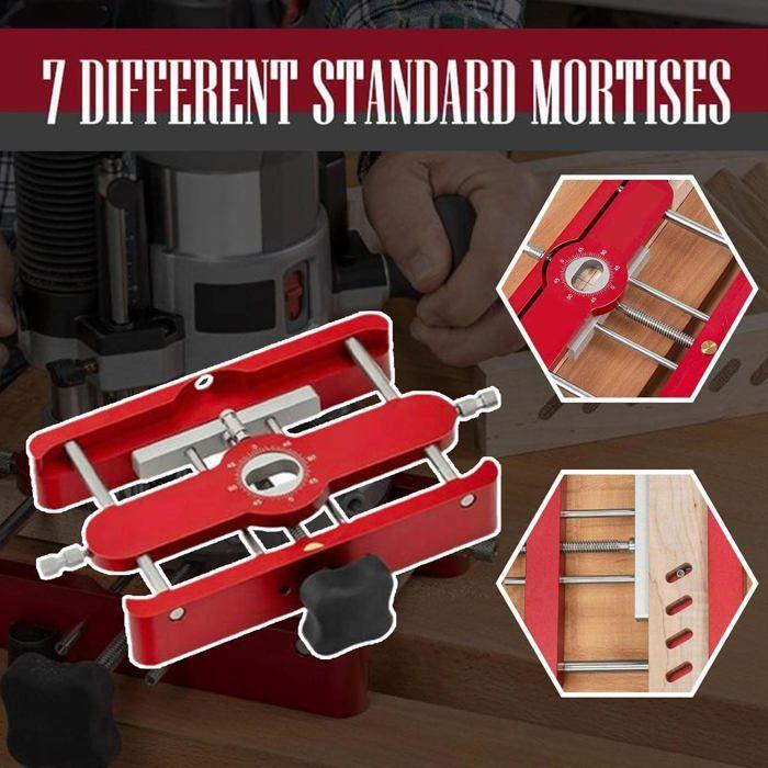 Gabarit à mortaiser 2-en-1 de précision pour défonceuse – 7 tailles (4–14 mm) ABS 18×18×4 cm