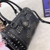 Versatile Shoulder Bag Rivet Messenger Bag for Teen Girl Handbag Crossbody Bag