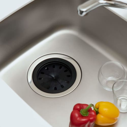 Belca Replacement Drain Cover for 14.5cm Sinks, Made in Japan, Chrysanthemum-Shaped Rubber, 14.4cm Diameter x 1.7cm Height, Black, SP-204K