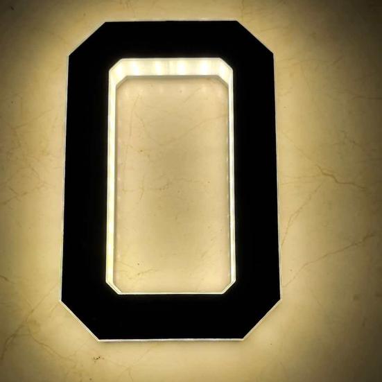 מספר בית מואר סולארי תאורת חוץ מספר כתובת LED מאיר עמיד למים מספר בית מודרני שלט כתובת לדלת כניסה חיצונית