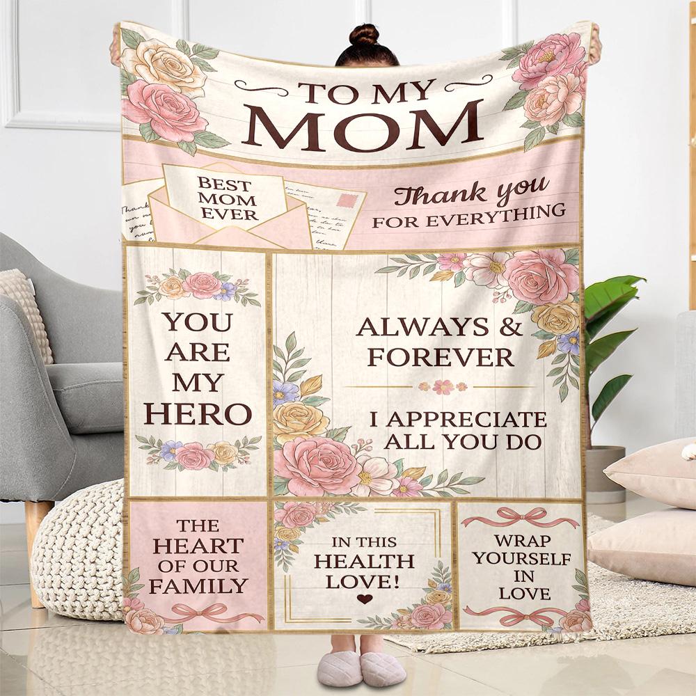 Mom's Heart And Love Blanket Suitable for Sofas,travel, Living Rooms Also a Good Gift for Friends and Family Suitable for All Seasons.