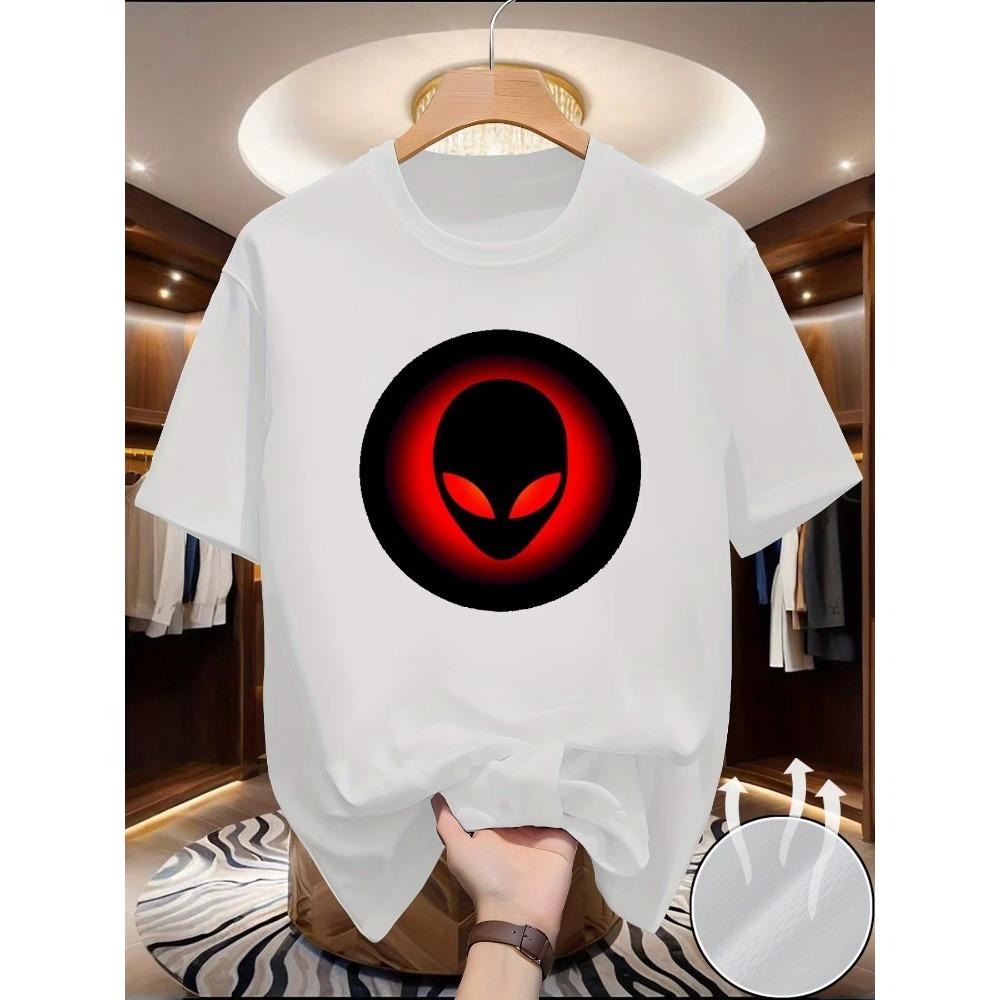 Summer Style Couple Short-sleeved T-shirt Men's and Women's Round-neck Alien Print Half-sleeve Style Inins