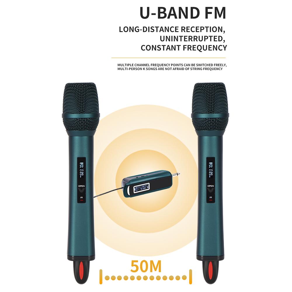 

TX-12 Stage Singing Wireless Microphone Outdoor Home Live Streaming Rechargeable Mic,2 Mic+1 Receiver Blue