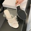 Fashion Fashion Round Toe Elegant Women Heels Pumps Shoes Spring Summer Butterfly-Knot Ladies High Heels Slides Shoes Female Sandals