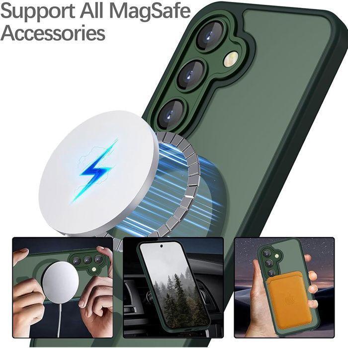 Coque Magnétique - BOOLING - pour Samsung Galaxy S26 - avec Protection Caméra - Vert Nuit - 2 Vitres
