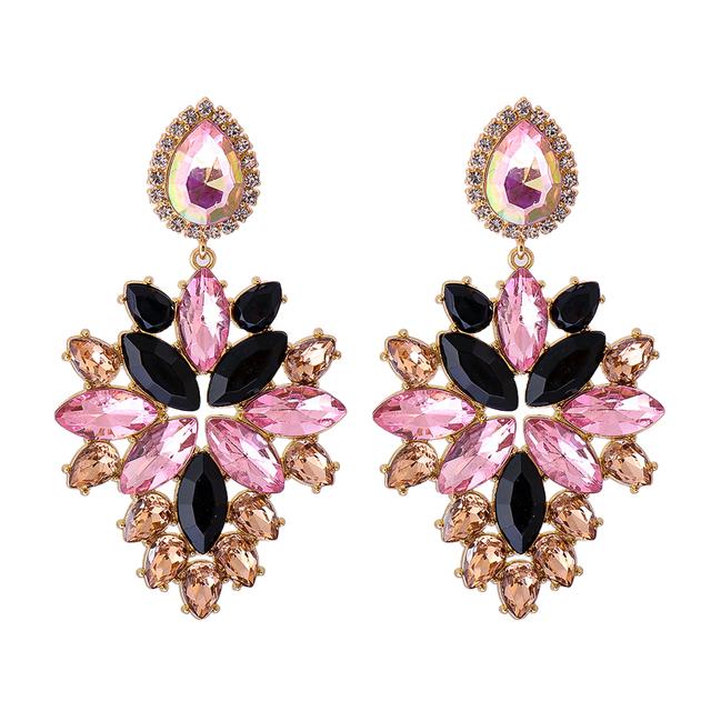 2022 New Products 16 Colors New Rhinestones Jewelry Statement Earrings Big Glass Drop Earrings for Women Fashion Accessories