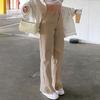 Pantaloni da Donna a Vita Alta Gamba Dritta Casual Larghi con Drappeggio Jeans Sottili Nuovi Pantaloni Monocolore