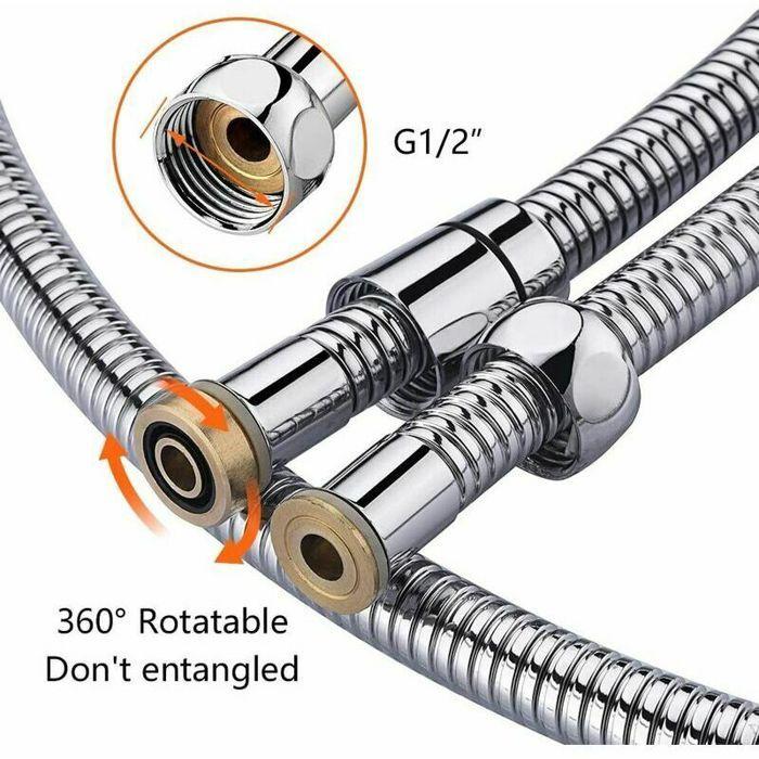 Flexible de Douche - YYV - Universel - 1,5 m - Anti-Torsion - Acier Inoxydable Chromé