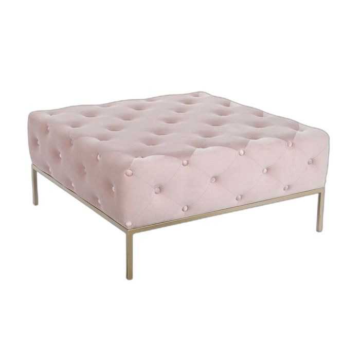 Banquette - DKD HOME DECOR - Métal - Rose/Doré - Confortable - Design - Contemporain