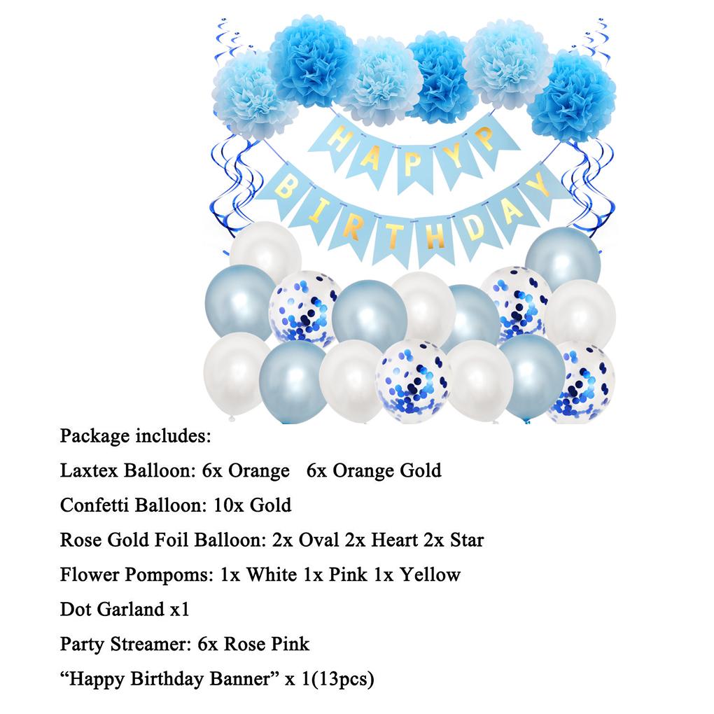 Birthday Party Prop Set Balloon Paper Flower Ball Kit Birthday Party Wall Hanging Decor
