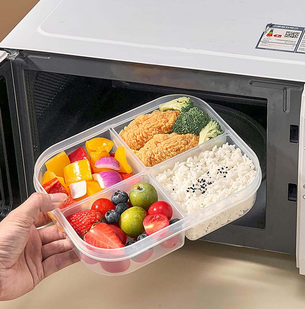 WORTHBUY Plastic Bento Box With Compartment Portable Reusable Leak-proof Lunch Box For Kids Student Microwave Food Contianer