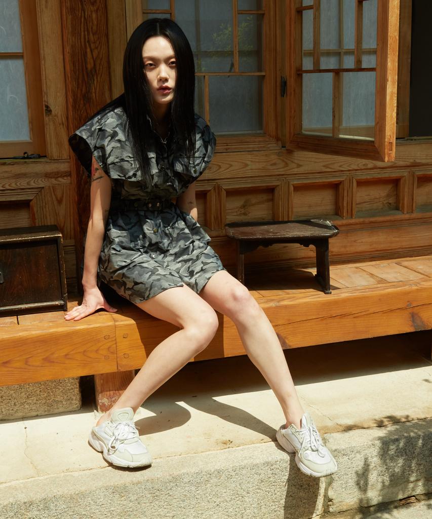 Wordog Camouflage Shirt Dress Black