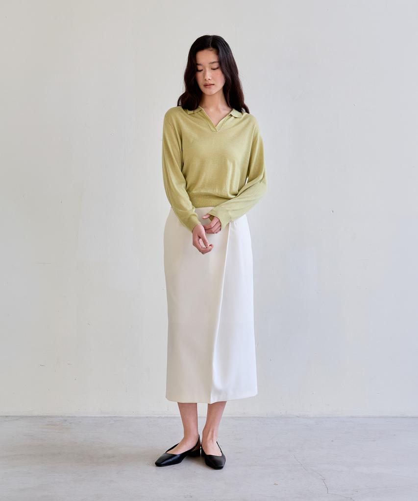 The Ello Chic Wrap Skirt (Ivory)