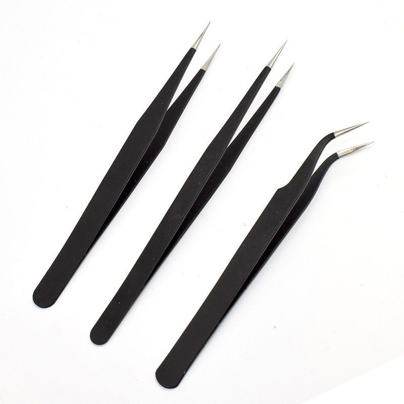 3pcs Set Stainless Steel Tweezers Eyebrow Manicure Tools for Paper Craft Weeding Nail Supplies