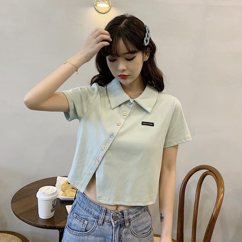 2024 Women's Slim Fit Polo Shirt - Short-Sleeve Cotton Lapel T-Shirt