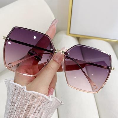 New Large Frame Polygon Sunglasses Women Luxury Brand Designer Metal Sun Glasses Lady Travel Fashion Eyewear UV400 Gafas De Sol
