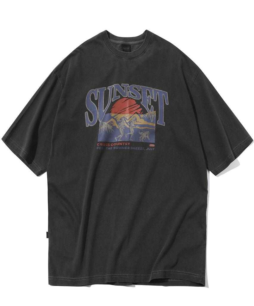 CPGN STUDIO Sunset Running Pigment Short Sleeve T-Shirt Smoke Black