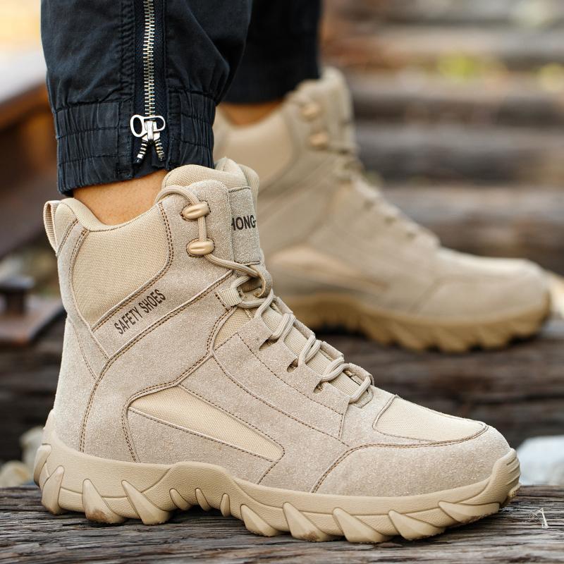 Indestructible Steel Toe Work Boots Safety Shoes Men Puncture-Proof Sneakers Male Footwear Shoes Hiking Non Slip Work Shoes
