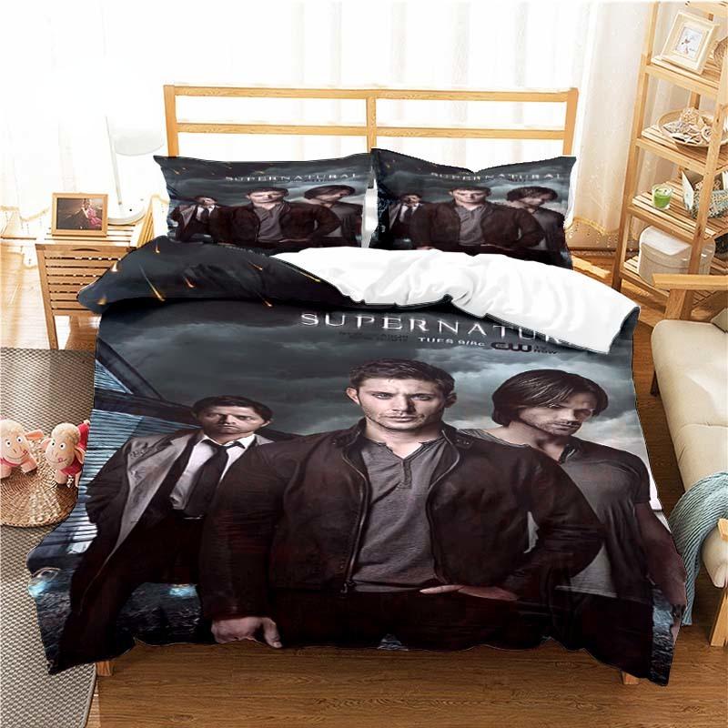 Supernatural Pattern Duvet Cover Set Bedding for Aldult Kids Bed Set Game Quilt Cover Comforter Cover Bedding Set