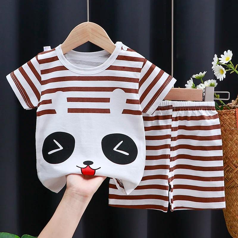 Kids Clothes Set Baby Boy Girl T-Shirt + Shorts Summer Clothing Cotton Cartoon Casual Boys Tracksuit Children Baby Clothes Set