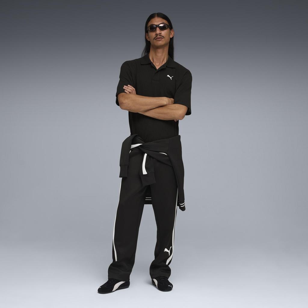 Casual WARDROBE ESS Boxy Waffle Polo Shirt 636807 Black [Puma] Men's (01)
