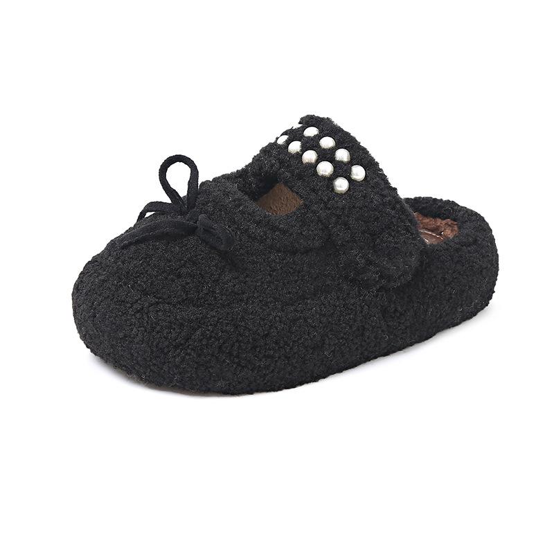 

Thick-bottomed gentle fairy wind Mary Jane fluffy slippers female 2025 autumn and winter wear velvet new cotton slippers 35