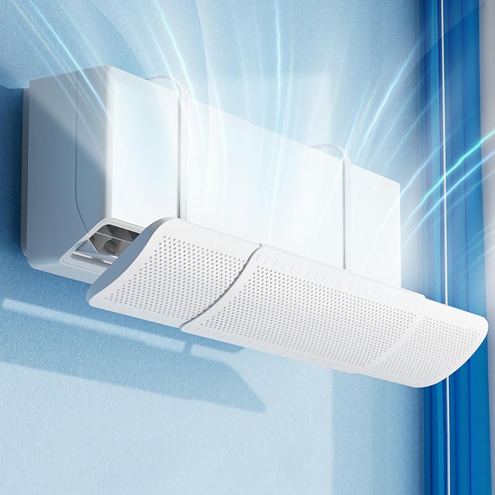 Tivcyi Air Conditioner Wind Deflector Adjustable 180° Wall-Mounted Anti-Draft Cover for Condenser Units