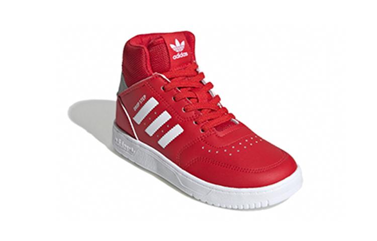 adidas Originals Drop Step 360 C Synthetic Leather High Top Kids' Skateboarding Shoes Red White FV7214