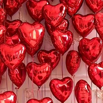 22pcs 18 Inch Red Love Balloons Proposal Birthday Wedding Valentine's Day Decoration Balloon Photo Background Decoration