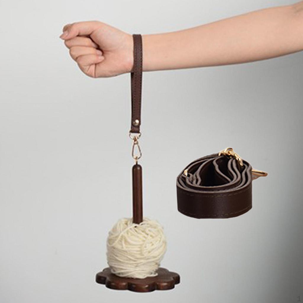 Wrist Yarn Ball Holder DIY Dispenser for Crocheting Sewing Handmade Brown