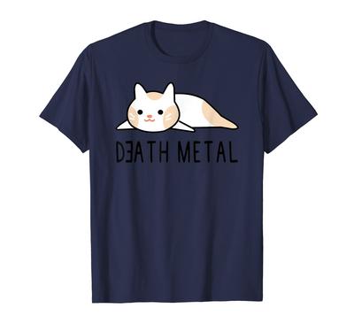 Funny Heavy Metal Cat Black Metal T-Shirt