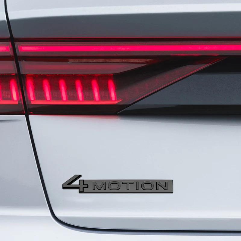 1Pc Matel 4MOTION Trunk Emblem For VW Sticker Glossy Black 4MOTION Tiguan Rline Touareg Golf Passat Bora